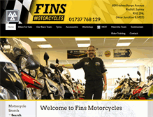 Tablet Screenshot of finsmotorcycles.co.uk